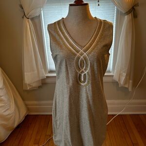 Catherines Gray Embellished Sleeveless Dress